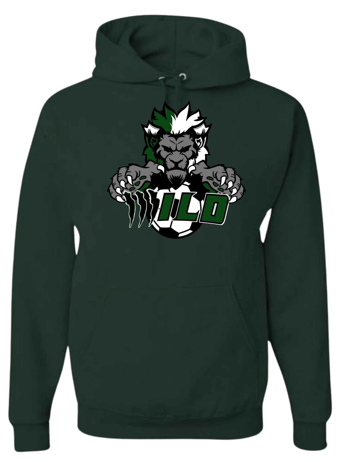 WILD MASCOT - Green NP Soccer Aurora Wild HOODIE