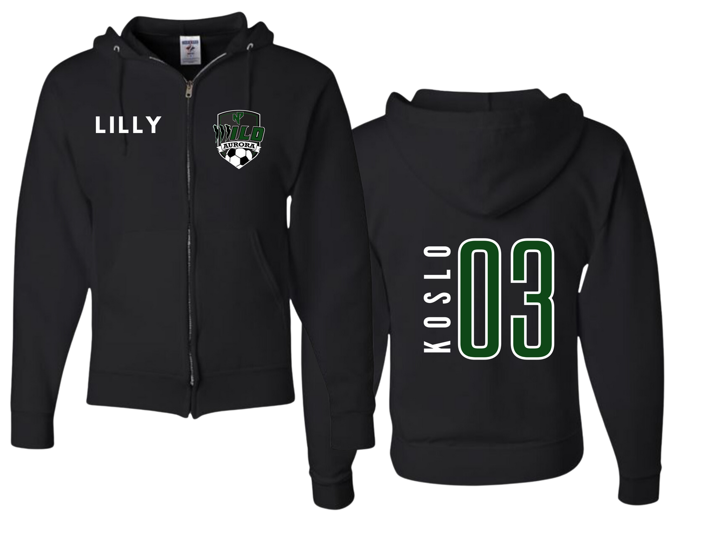 WILD FULL ZIP - NP Soccer Aurora Wild Hoodie