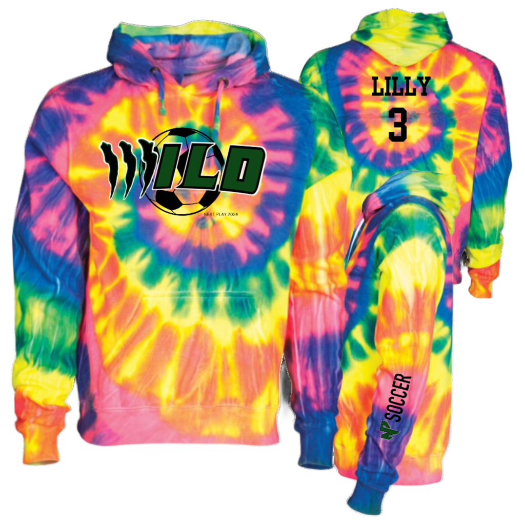 WILD REACTIVE RAINBOW TIE DYE - NP Soccer Aurora Wild Hoodie